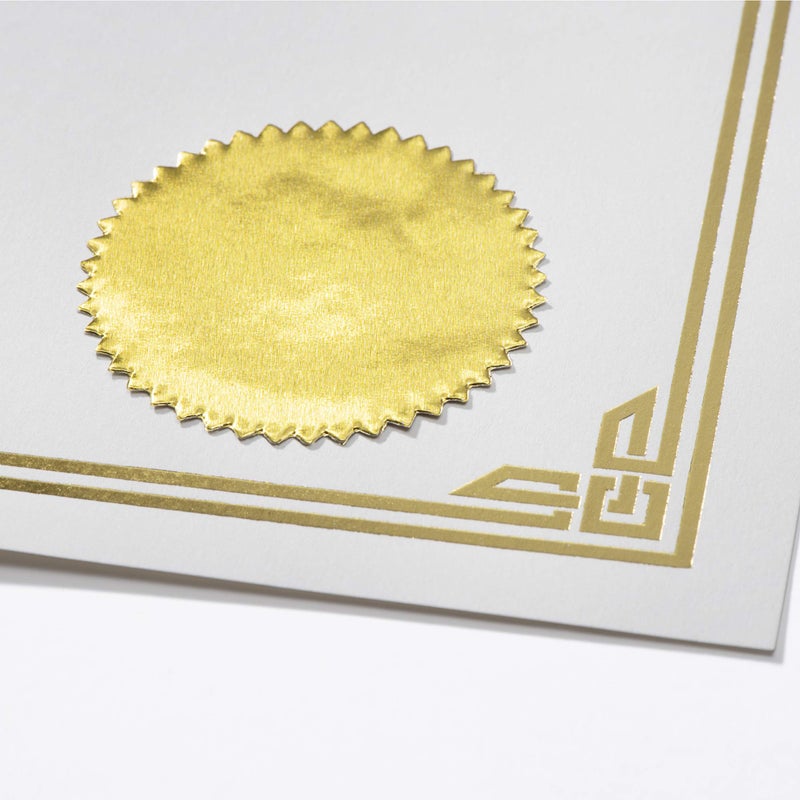 PaperDirect Plain Gold Foil Embossing Serrated Edge Certificate Seals, 2 Inch, Self Adhesive, 100 per Pack, Embossed Seals for Certificates, Achievement and Award Stickers for School, Work, Diploma - Image 2